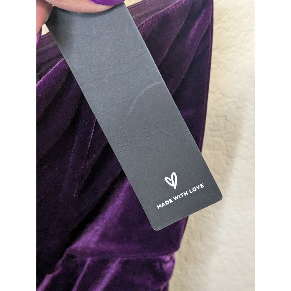 LULUS Glamorous Celebrations Purple Velvet Strapless Tulip Dress Womens Large - Picture 7 of 13